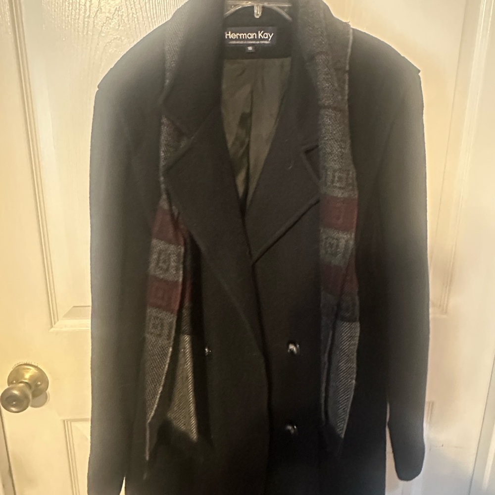 Herman Kay Black Women's Trench Coat